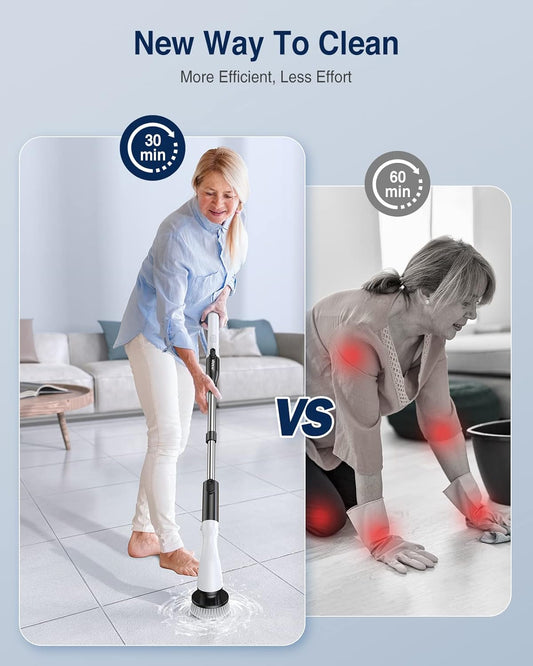 SpinSweepPro – Premium Cordless Electric Spin Scrubber with 4 Brush Heads